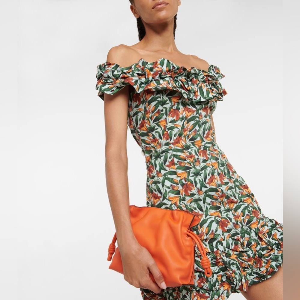 Agua by Agua Bendita Jardín Monarca Azul Floral Butterfly Mini Dress